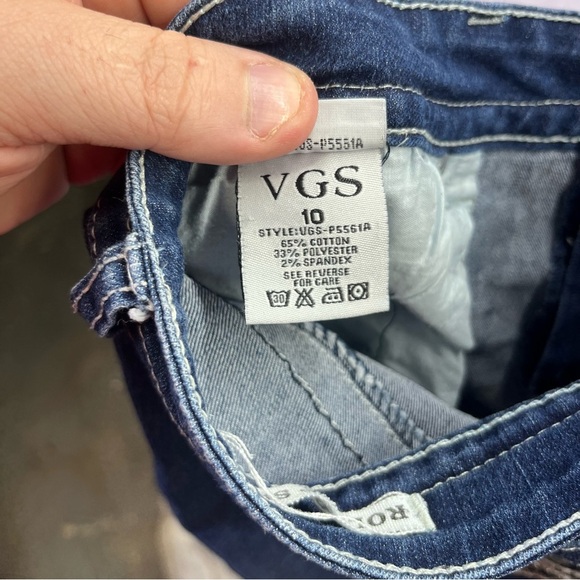 Vigoss Roll Up Skinny Flap Pocket Jeans Womens 10 Blue Denim Stretch Comfy 2606 - Picture 5 of 11